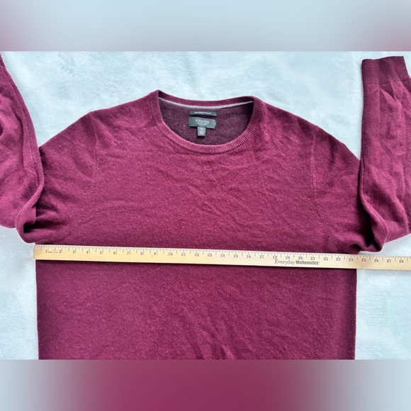 Nordstrom Cashmere Sweater Burgundy Crew Neck Luxury Knit Pullover Size XL - Picture 4 of 7